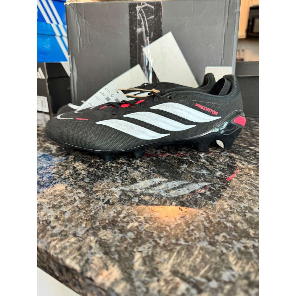 Adidas Predator League FT FG Soccer Cleats Black White Red‎ JS0425 Mens 10.5